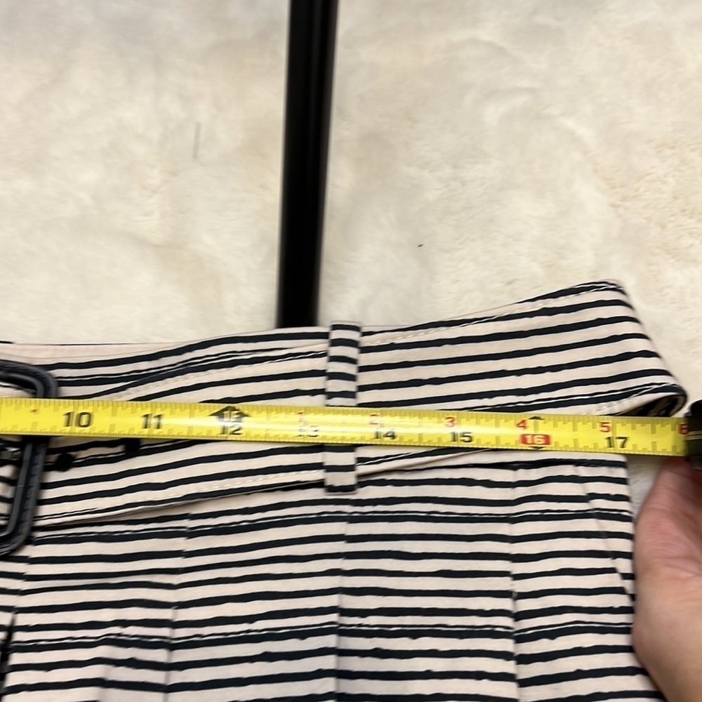 Outback Red Navy striped skirt size 10 with front pleats and belt with size zip - Picture 11 of 12